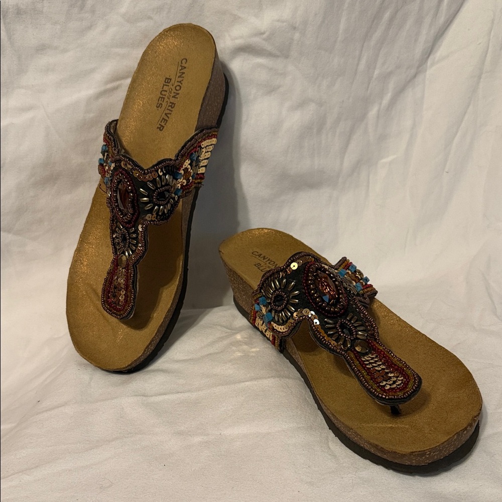 Canyon River Blues Women's Sandals - Brown with Multicolor Accents